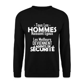 Les Meilleurs Deviennent Agents de Sécurité Métier - Sweat-shirt Unisexe - noir - Devant - Alina (178cm) & Michal (187cm)