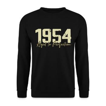 Original 1954 Retro 1954 Birthday Gift 1954 - Unisex Sweatshirt - black - Front - Alina (178cm) & Michal (187cm)
