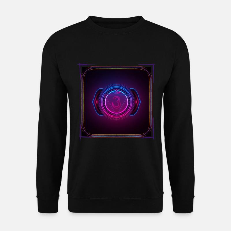 Neon Cyber Meditation psychedelisch Om Rave Goa - Unisex Pullover - Schwarz