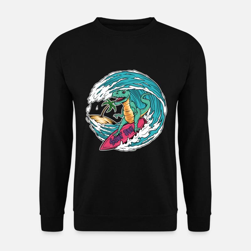 Surfing T-Rex - Unisex Sweatshirt - black