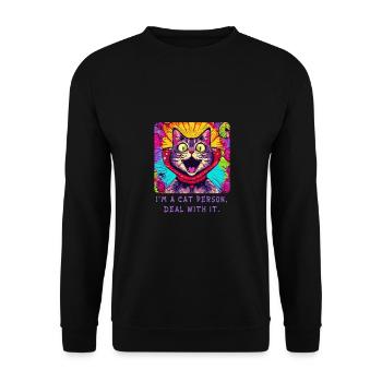 Cat lovers Unite - I'm proud of it! - Unisex Sweatshirt - black - Front - Alina (178cm) & Michal (187cm)