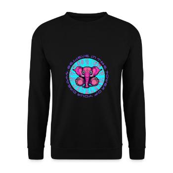 Träume werden wahr: Erwecke die Kraft in dir! - Unisex Pullover - Schwarz - Vorne - Alina (178cm) & Michal (187cm)