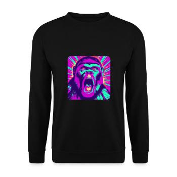Explore the Abstract Monkey World - Unisex Sweatshirt - black - Front - Alina (178cm) & Michal (187cm)