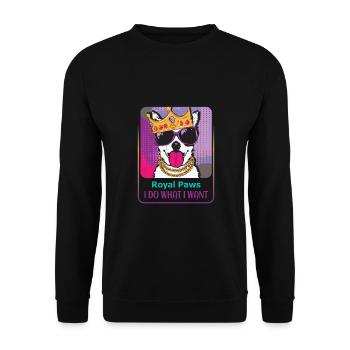 Stubborn Dog King - Unisex Sweatshirt - black - Front - Alina (178cm) & Michal (187cm)