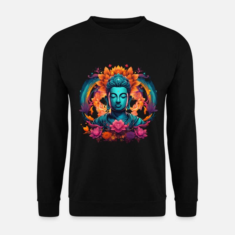 Junger Buddha Gautama Siddhartha blau Erleuchtung - Unisex Pullover - Schwarz