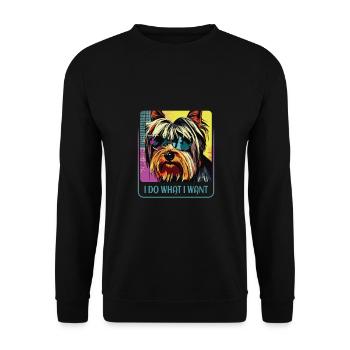 Yorkie têtu - Sweat-shirt Unisexe - noir - Devant - Alina (178cm) & Michal (187cm)