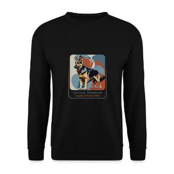 Treuer Hirtengefährte - Unisex Pullover - Schwarz - Vorne - Alina (178cm) & Michal (187cm)
