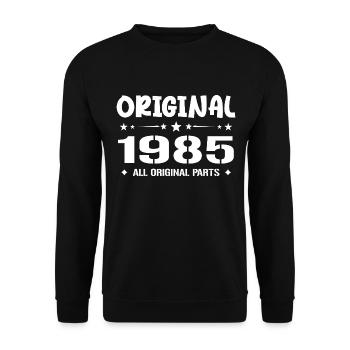 Né en 1985, Cadeau Anniversaire 1985 Original 1985 - Unisex Pullover - Schwarz - Vorne - Alina (178cm) & Michal (187cm)