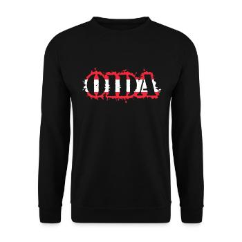 Oida - Österreich Dialekt Mundart Alter Sprache - Unisex Sweatshirt - black - Front - Alina (178cm) & Michal (187cm)