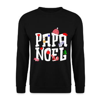 PAPA NOEL - Sweat-shirt Unisexe - noir - Devant - Alina (178cm) & Michal (187cm)