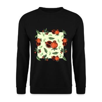 Retro Vintage Grunge Style Pomegranate - Unisex Sweatshirt - black - Front - Alina (178cm) & Michal (187cm)