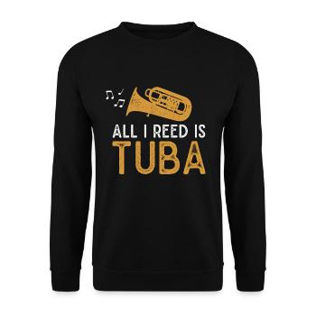Tuba Tuba Cuivre Instrument Musique Fanfare - Sweat-shirt Unisexe - noir - Devant - Alina (178cm) & Michal (187cm)