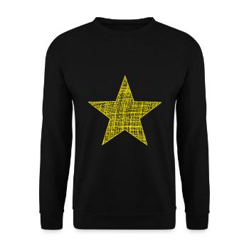 gelber Stern, yellow star - Unisex Pullover - Schwarz - Vorne - Alina (178cm) & Michal (187cm)
