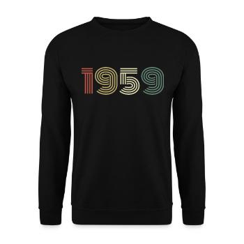 1959 Birthday Vintage 1959 Gift 1959 - Unisex Sweatshirt - black - Front - Alina (178cm) & Michal (187cm)