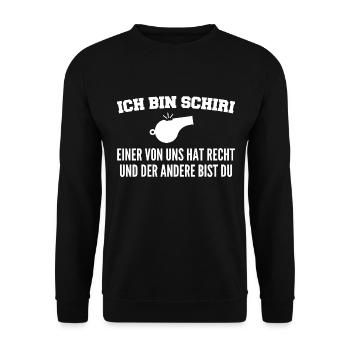 Schiedsrichter Schiri Spruch Fußballschiedsrichter - Unisex Pullover - Schwarz - Vorne - Alina (178cm) & Michal (187cm)
