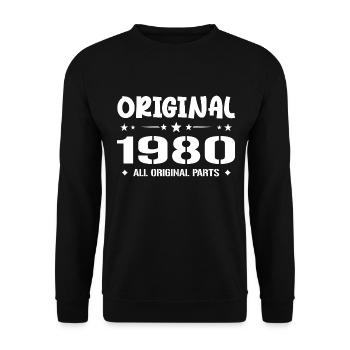 Né en 1980, Cadeau Anniversaire 1980 Original 1980 - Sweat-shirt Unisexe - noir - Devant - Alina (178cm) & Michal (187cm)