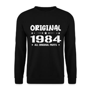 Né en 1984, Cadeau Anniversaire 1984 Original 1984 - Sweat-shirt Unisexe - noir - Devant - Alina (178cm) & Michal (187cm)