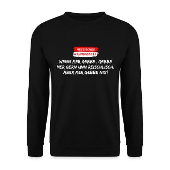 Hessen Shirt Hessisches Shirt - Unisex Pullover - Schwarz - Vorne - Alina (178cm) & Michal (187cm)
