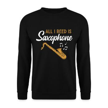 Saxophone Musician Jazz Saxophonist Orchestra - Unisex Sweatshirt - black - Front - Alina (178cm) & Michal (187cm)