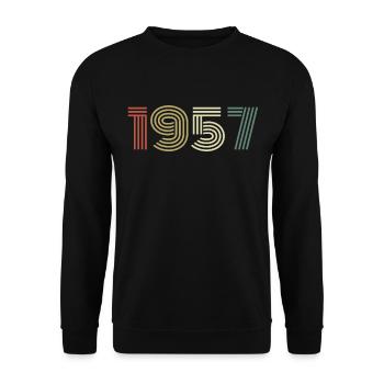 1957 Anniversaire Millésime 1957 Cadeau 1957 - Sweat-shirt Unisexe - noir - Devant - Alina (178cm) & Michal (187cm)