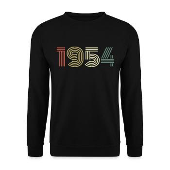 1954 Birthday Vintage 1954 Gift 1954 - Unisex Sweatshirt - black - Front - Alina (178cm) & Michal (187cm)