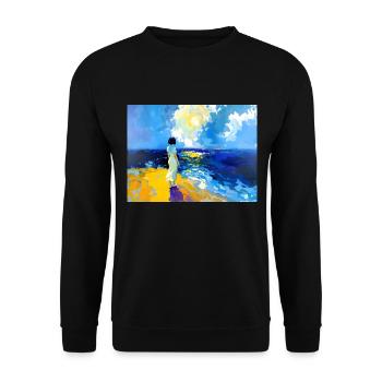 Mom on the beach - Unisex Sweatshirt - black - Front - Alina (178cm) & Michal (187cm)