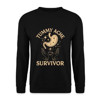 Belly Ache: Survivor With Charm And Mug - Unisex Sweatshirt - black - Front - Alina (178cm) & Michal (187cm)
