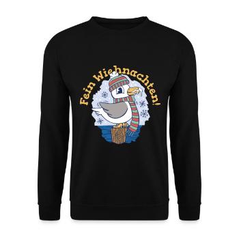 Lüttje Mööv Weihnachten Edition - Unisex Pullover - Schwarz - Vorne - Alina (178cm) & Michal (187cm)