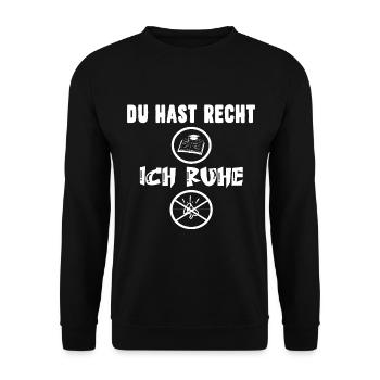 Du hast Recht ich Ruhe - Unisex Pullover - Schwarz - Vorne - Alina (178cm) & Michal (187cm)