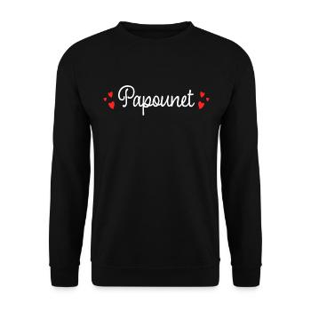 Papounet Fête Des Pères Cadeau Papa - Sweat-shirt Unisexe - noir - Devant - Alina (178cm) & Michal (187cm)