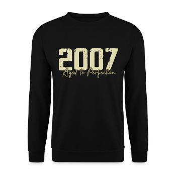 Original 2007 Rétro 2007 Cadeau d’anniversaire 2007 - Sweat-shirt Unisexe - noir - Devant - Alina (178cm) & Michal (187cm)