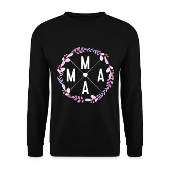 Couronne de fleurs Mama Cadeau de fête des mères - Sweat-shirt Unisexe - noir - Devant - Alina (178cm) & Michal (187cm)