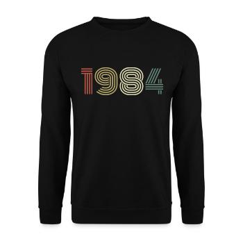 1984 Anniversaire Millésime 1984 Cadeau 1984 - Sweat-shirt Unisexe - noir - Devant - Alina (178cm) & Michal (187cm)