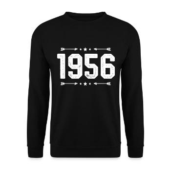 Millésime 1956 Millésime 69ème Anniversaire 1956 - Sweat-shirt Unisexe - noir - Devant - Alina (178cm) & Michal (187cm)
