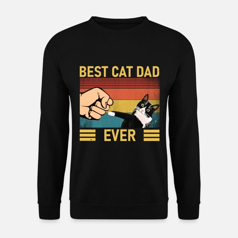 Best Cat Dad Ever Katzenpapa - Unisex Pullover - Schwarz