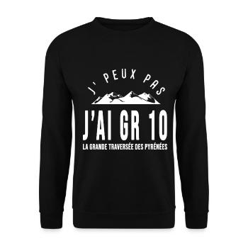 J'peux pas j'ai GR 10 cadeau sport randonnée - Sweat-shirt Unisexe - noir - Devant - Alina (178cm) & Michal (187cm)