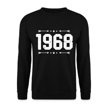 Millésime 1968 Millésime 57ème anniversaire 1968. - Sweat-shirt Unisexe - noir - Devant - Alina (178cm) & Michal (187cm)