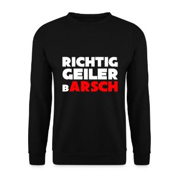Richtig geiler Barsch Barsche angeln t shirt Angel - Unisex Pullover - Schwarz - Vorne - Alina (178cm) & Michal (187cm)