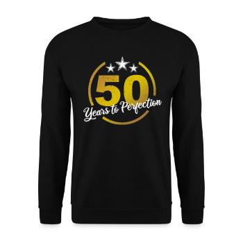50th birthday - 50 years of perfection - Unisex Sweatshirt - black - Front - Alina (178cm) & Michal (187cm)