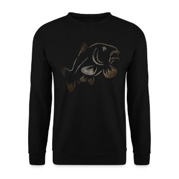 Dessin de carpe - Sweat-shirt Unisexe - noir - Devant - Alina (178cm) & Michal (187cm)