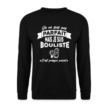 je ne suis pas parfait mais je suis bouliste - Sweat-shirt Unisexe - noir - Devant - Alina (178cm) & Michal (187cm)