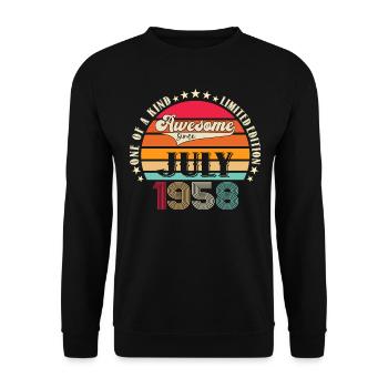 Awesome since July 1958 64th birthday Men's Fun - Unisex Sweatshirt - black - Front - Alina (178cm) & Michal (187cm)