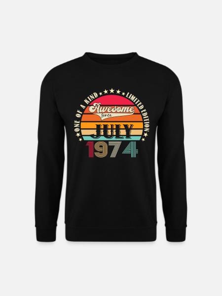 Awesome since Juli 1974 48. Geburtstag Herren Fun - Unisex Pullover - Schwarz
