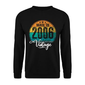 Vintage Made in 2006 Year of birth 2006 Birthday - Unisex Sweatshirt - black - Front - Alina (178cm) & Michal (187cm)