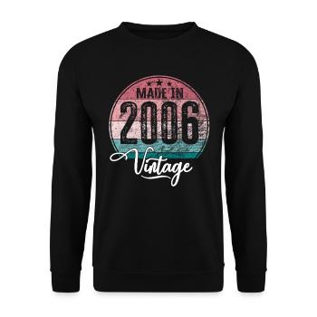 Vintage Made in 2006 Year of Birth 2006 Birthday - Unisex Sweatshirt - black - Front - Alina (178cm) & Michal (187cm)