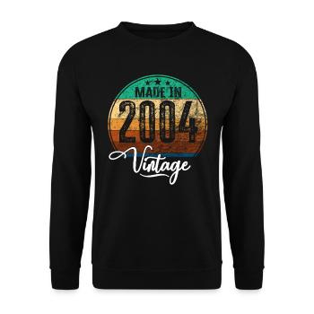 Millésime Fabriqué en 2004 Année de naissance 2004 Anniversaire - Sweat-shirt Unisexe - noir - Devant - Alina (178cm) & Michal (187cm)
