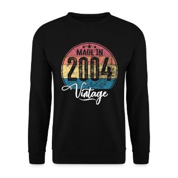 Vintage Fabriqué en 2004 Année de naissance 2004 Anniversaire - Sweat-shirt Unisexe - noir - Devant - Alina (178cm) & Michal (187cm)