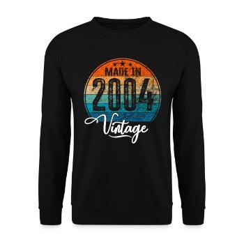 Vintage Fabriqué en 2004 Année de naissance 2004 Anniversaire - Sweat-shirt Unisexe - noir - Devant - Alina (178cm) & Michal (187cm)