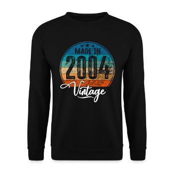 Millésime Fabriqué en 2004 Année de naissance 2004 Anniversaire - Sweat-shirt Unisexe - noir - Devant - Alina (178cm) & Michal (187cm)