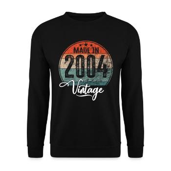 Vintage Fabriqué en 2004 Année de naissance 2004 Anniversaire - Sweat-shirt Unisexe - noir - Devant - Alina (178cm) & Michal (187cm)